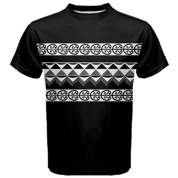 Black and White Māori design Men's Cotton T-Shirt