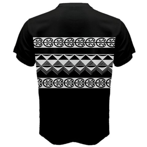 Black and White Māori design Men's Cotton T-Shirt