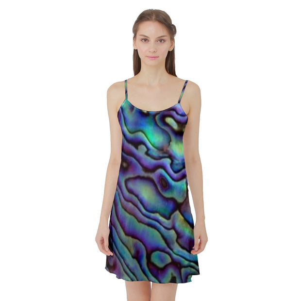 Paua Shell Design Satin Night Slip