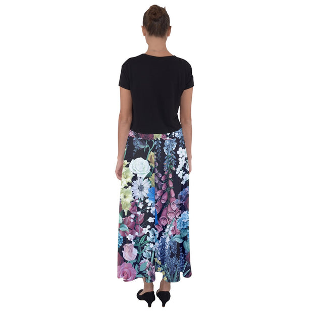 Floral Arrangement Flared Maxi Skirt