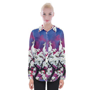 White Peacocks In Blossom Tree Womens Long Sleeve Shirt