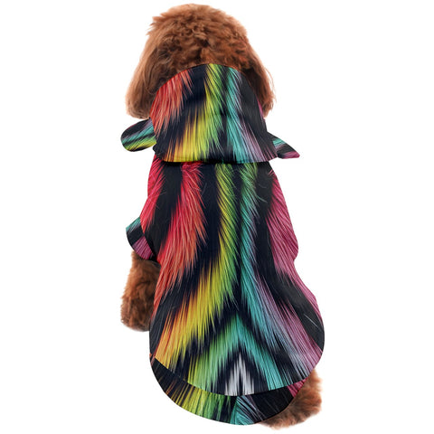 Rainbow Zebra Fur Print Dog Coat
