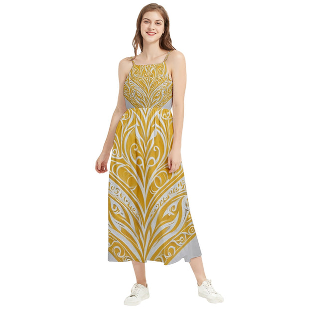 Yellow Mustard Boho Sleeveless Summer Dress