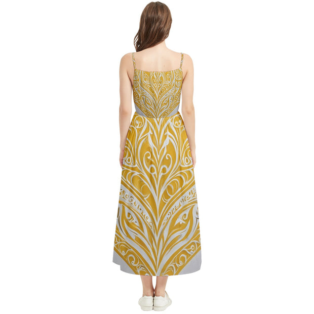 Yellow Mustard Boho Sleeveless Summer Dress