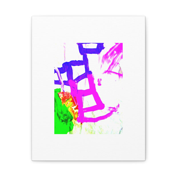 Canvas Gallery Wraps Pink and Blue Ladders Art