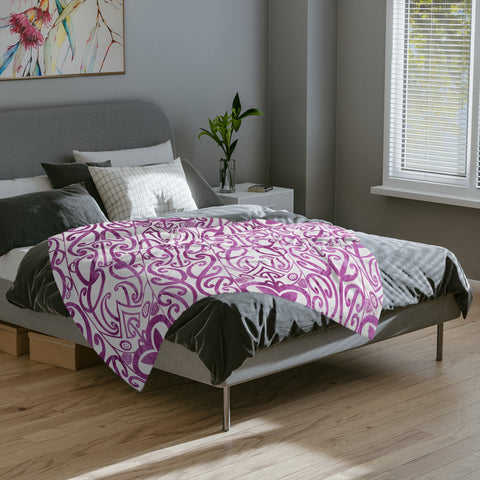 Purple Koru Velveteen Microfiber Blanket