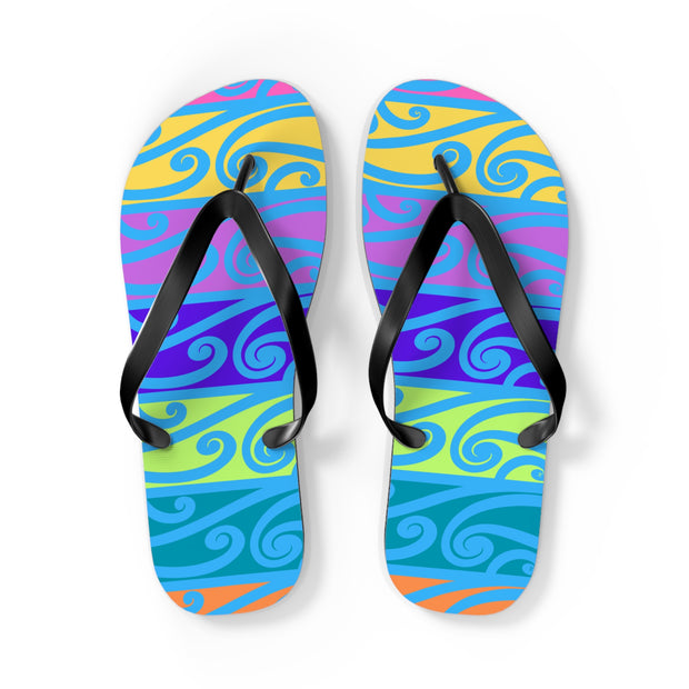 Blue Koru Flip Flops