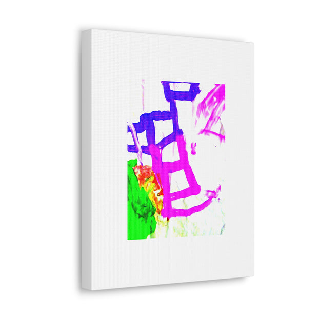 Canvas Gallery Wraps Pink and Blue Ladders Art