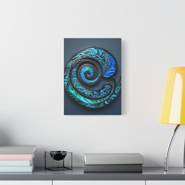 Stunning Blue Paua Abalone Shell Spiral Classic Canvas