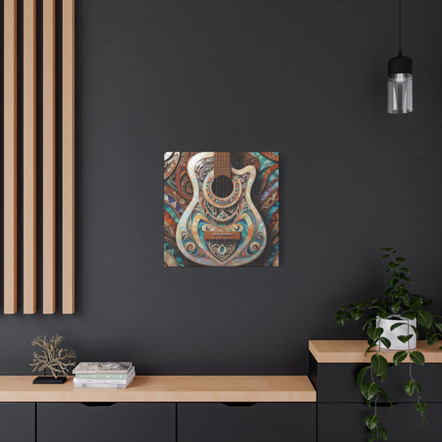 Mother Of Pearl Guitar Colorful Classic Canvas