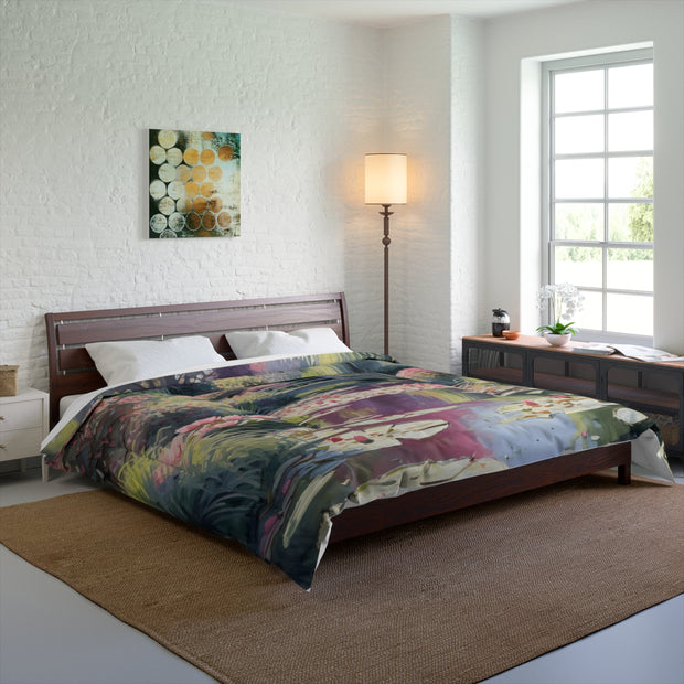 Monet Inspired Garden Watercolor Comforter