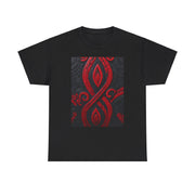 Red and Black Maori Design Mana Unisex Heavy Cotton Tee