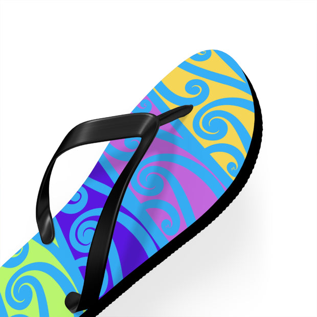 Blue Koru Flip Flops
