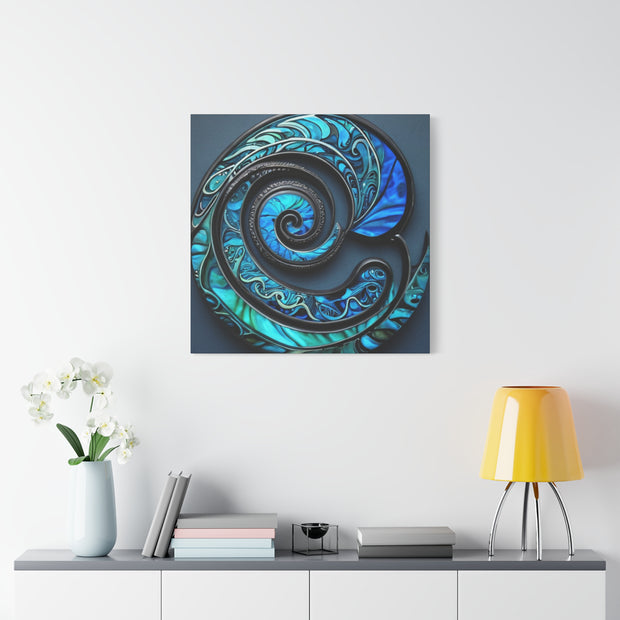 Stunning Blue Paua Abalone Shell Spiral Classic Canvas