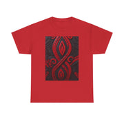 Red and Black Maori Design Mana Unisex Heavy Cotton Tee