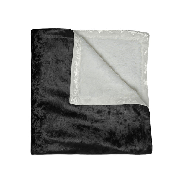 Black Crushed Velvet Blanket