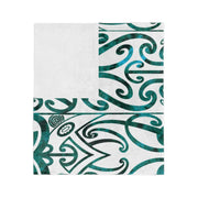 Dark Teal Green Koru Velveteen Microfiber Blanket