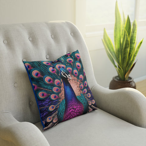Colorful Peacock Cushion