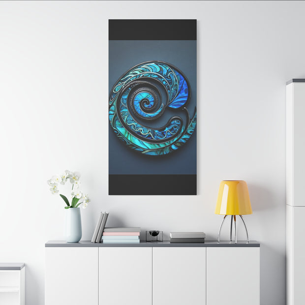 Stunning Blue Paua Abalone Shell Spiral Classic Canvas