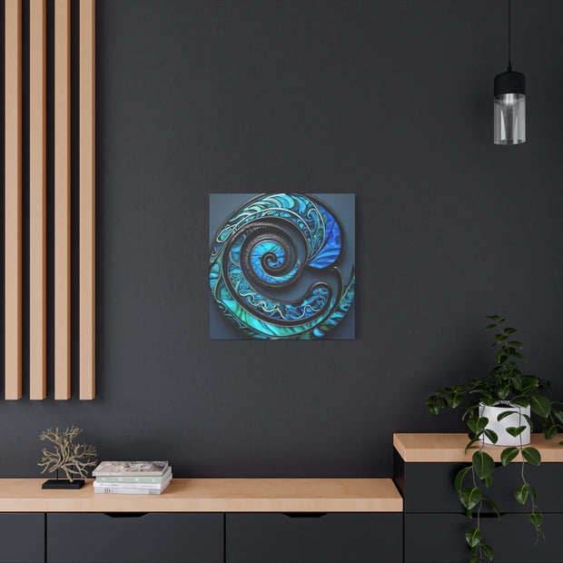 Stunning Blue Paua Abalone Shell Spiral Classic Canvas