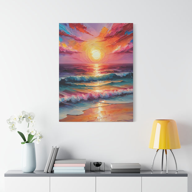 Beautiful Colorful Sunset Oils Classic Canvas