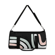 Pastel Curves On Black Duffle Bag