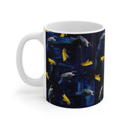Mug 11oz  Tui Bird and Yellow Kowhai Flowers