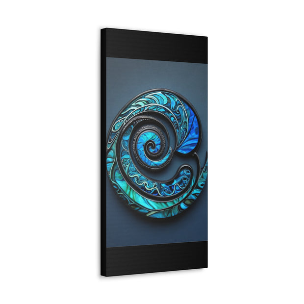 Stunning Blue Paua Abalone Shell Spiral Classic Canvas