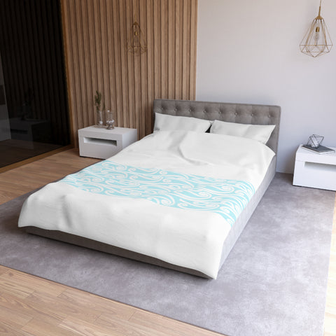 Soft Pastel Aqua Blue Microfiber Duvet Cover