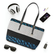 Blue White Black Snake Skin PU Leather Shoulder Bag
