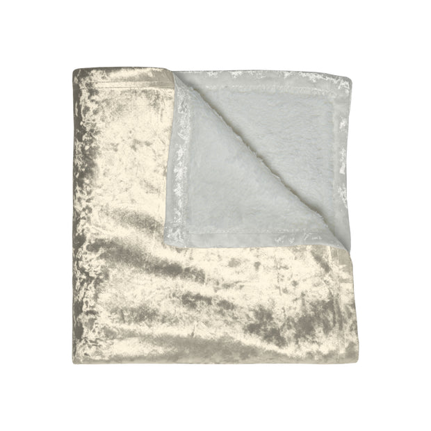 Lucious Rich Cream Crushed Velvet Blanket