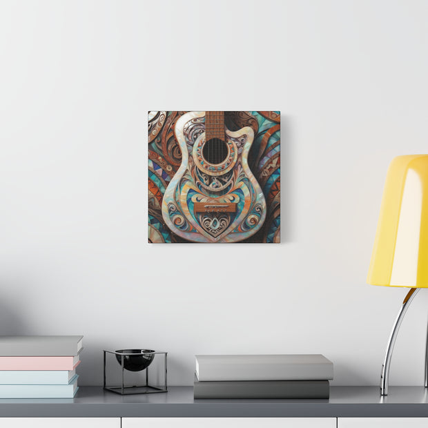 Mother Of Pearl Guitar Colorful Classic Canvas