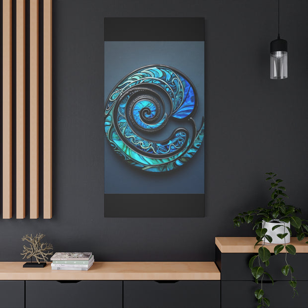 Stunning Blue Paua Abalone Shell Spiral Classic Canvas