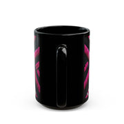 Pink and White Weaving Black Mug (11oz, 15oz)