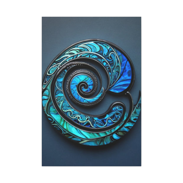 Stunning Blue Paua Abalone Shell Spiral Classic Canvas