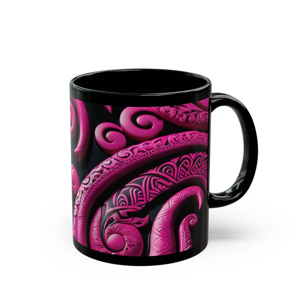 Pink Koru Black Mug (11oz, 15oz)