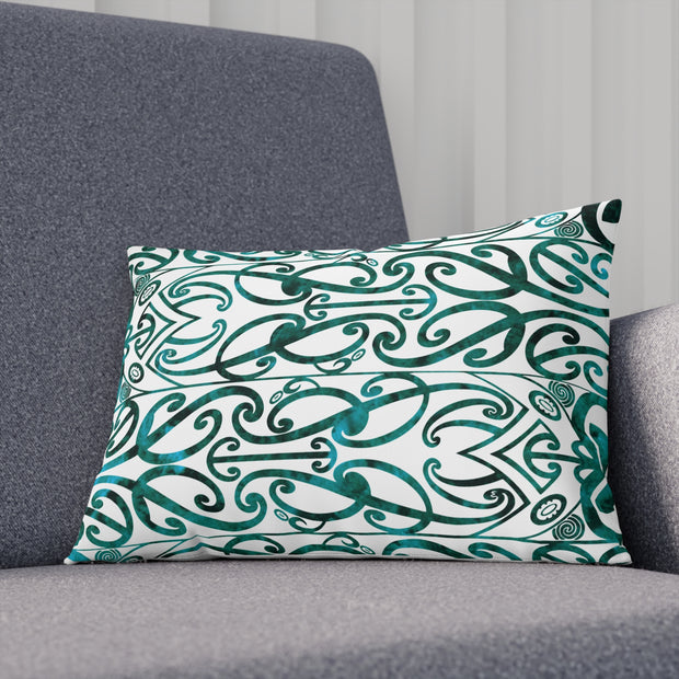 Dark Teal Green Koru Cushion