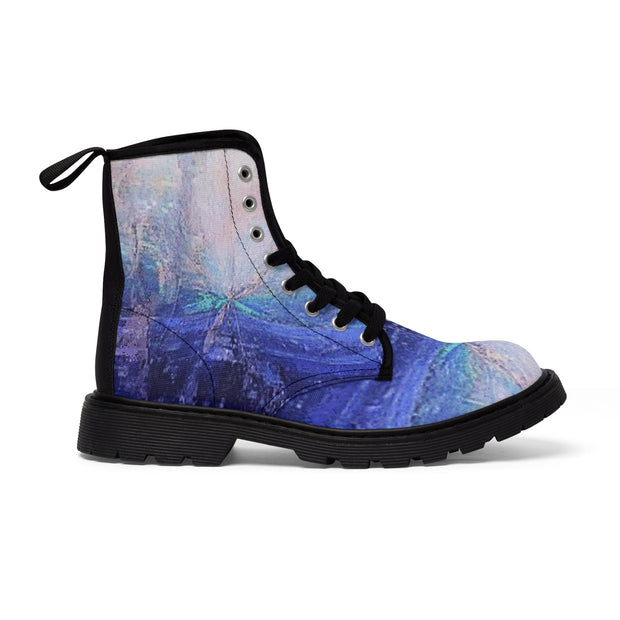 Women's Canvas Boots Blue and Pink Gradient