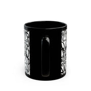 Black And White Koru Black Mug (11oz, 15oz)
