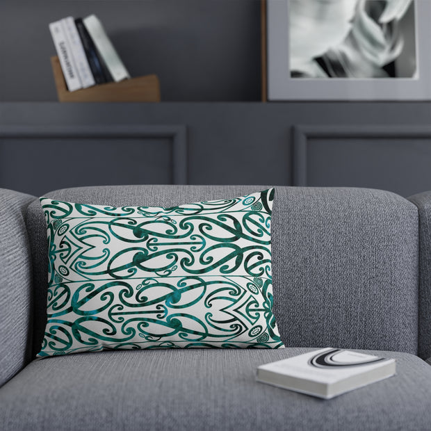 Dark Teal Green Koru Cushion