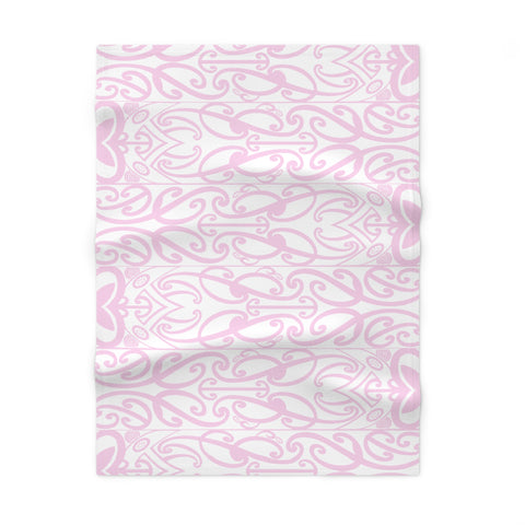 Pastel Pink Koru Soft Fleece Baby Blanket