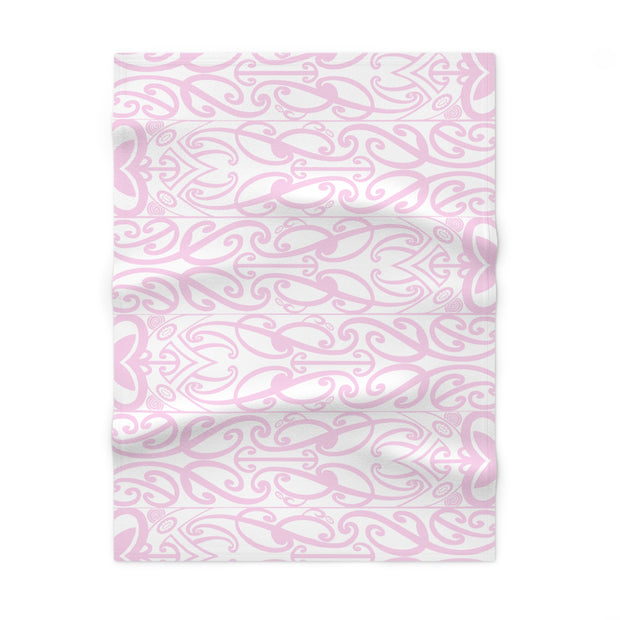 Pastel Pink Koru Soft Fleece Baby Blanket