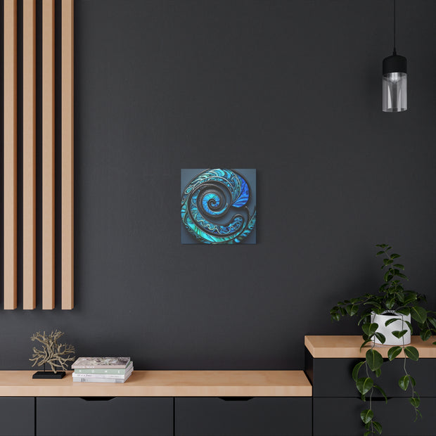Stunning Blue Paua Abalone Shell Spiral Classic Canvas