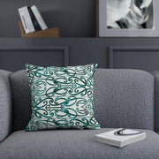 Dark Teal Green Koru Cushion