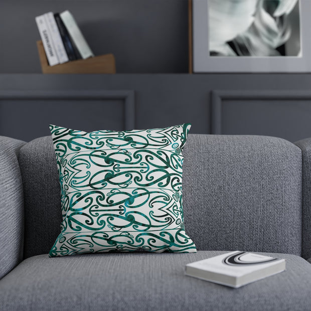 Dark Teal Green Koru Cushion