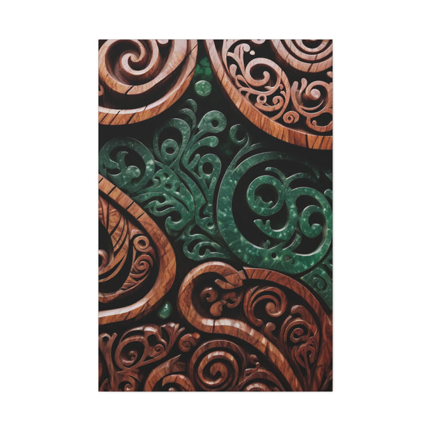 Wood and Jade Pounamu Greenstone Classic Canvas