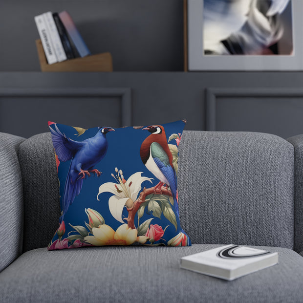 Pheasant A Blue Cushion