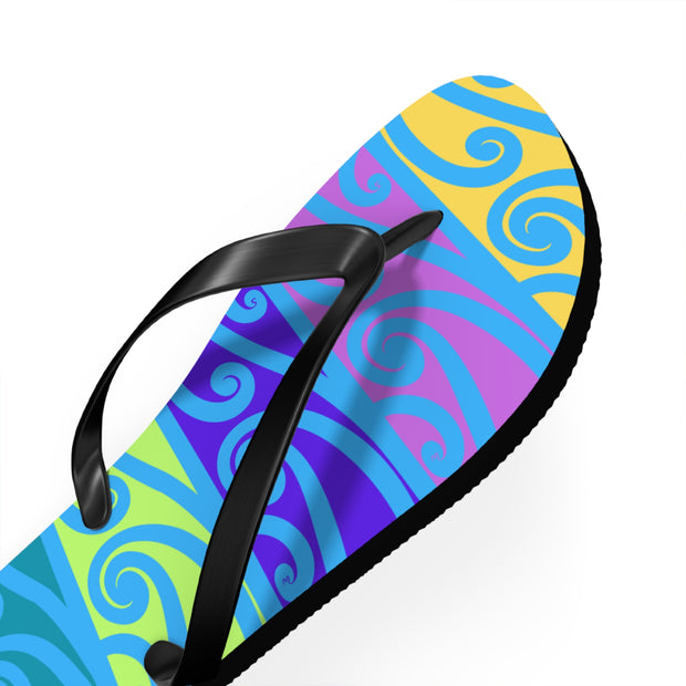 Blue Koru Flip Flops