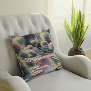Monet Inspired Lily pond Cushion Watercolor