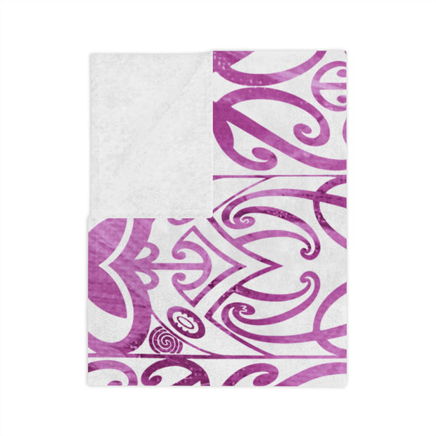 Purple Koru Velveteen Microfiber Blanket